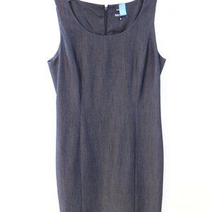 ELLEN TRACY Charcoal Gray Sleeveless Sheath Career Dress Size 6